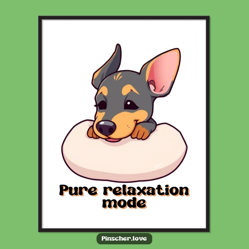 Funny Pinscher Cushion Poster: Sweet Dreams Dog Art for Your Walls