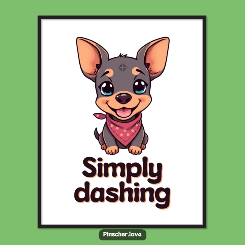 Funny Pinscher Grin Bandana Poster - Stylish Canine Art and Hilarious Gift