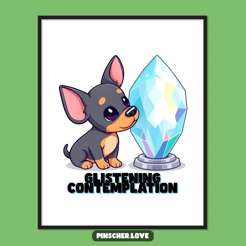 Funny Pinscher & Gem Poster - Curious Dog Wall Art for Your Space