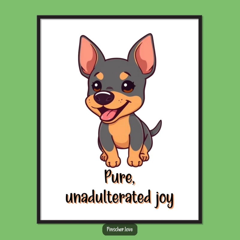 Funny Pinscher Poster: Enthusiastic Bark Art for Walls