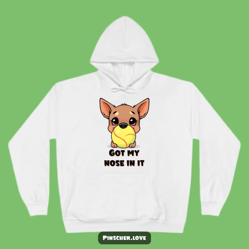 Funny Pinscher's Giant Tennis Ball Hoodie: Cozy Comfort and Hilarious Dog Humor