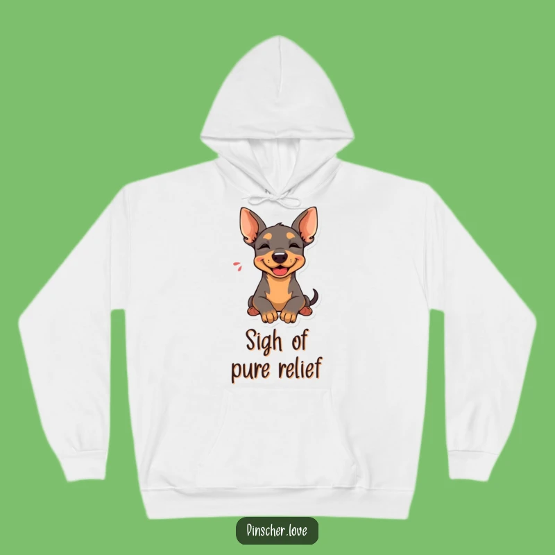 Funny Pinscher Sigh Hoodie: Happy Relaxed Dog, Cozy Comfort Gift