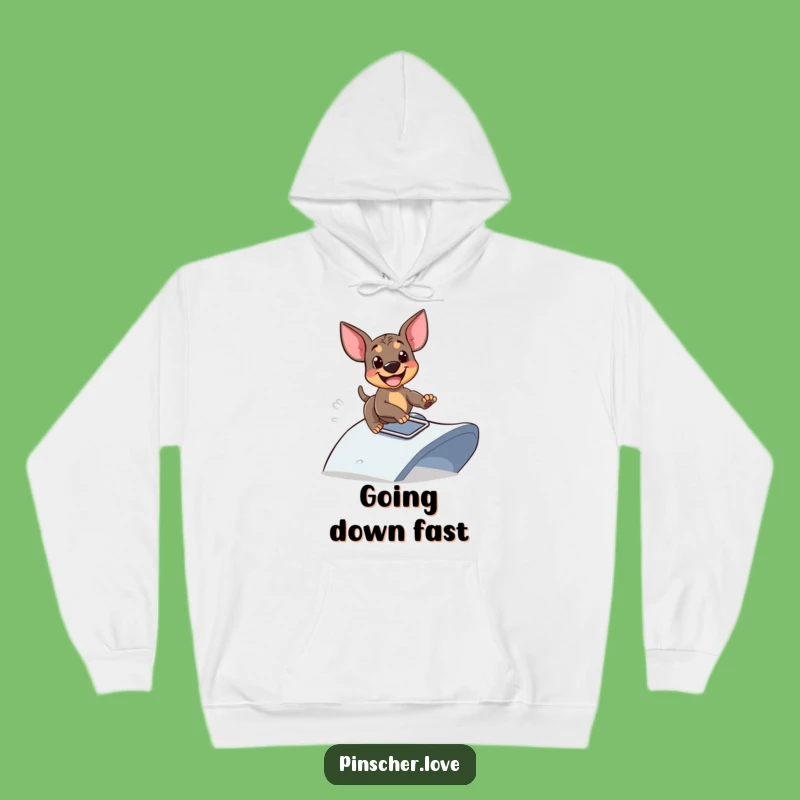 Funny Sliding Pinscher Hoodie: Cozy Up with Extreme Doggy Joy