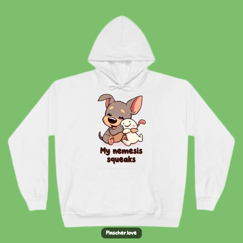 Funny Pinscher Toy Wrestle Hoodie: Cozy Sweatshirt for Dog Lovers with Playful Pups