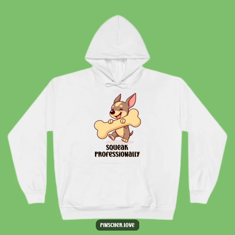 Funny Pinscher Bouncing Bone Hoodie - Cozy Playtime Comedy and Perfect Gift