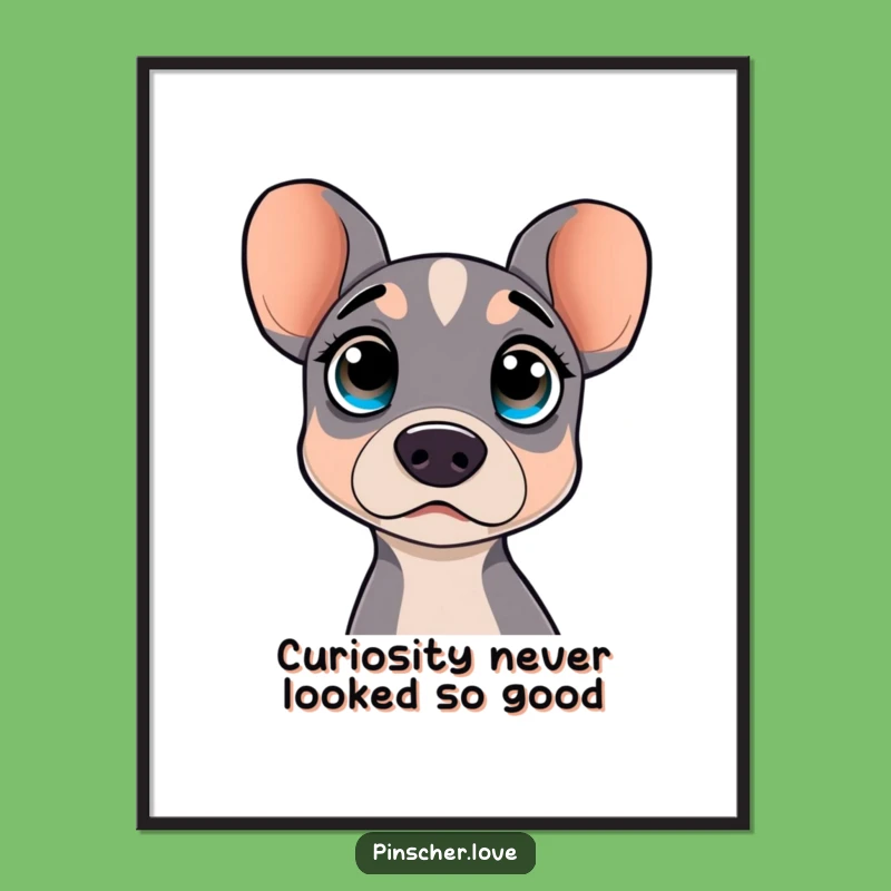 Free Printable Wall Art: Surprised Pinscher Design, Quirky Downloadable Decor for a Fun Space