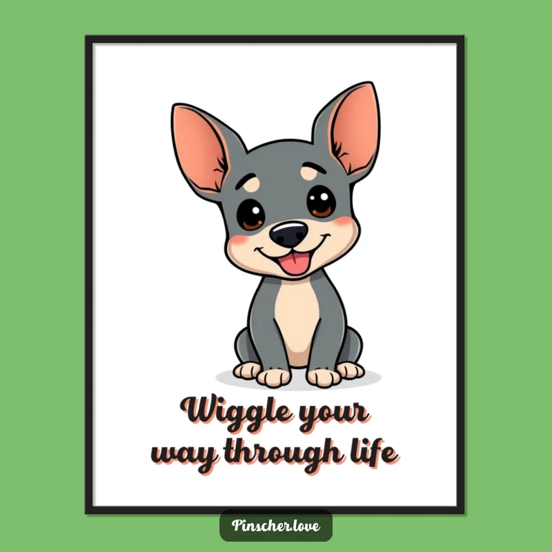 Free Printable Pinscher Wall Art: Happy Wiggle Downloadable Decor for Joyful Spaces