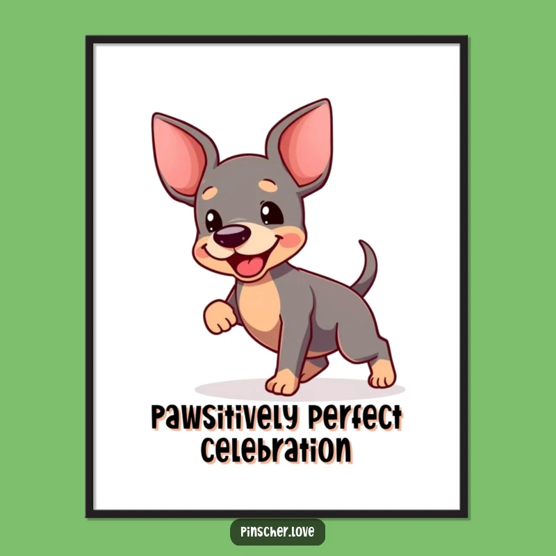 Free Printable Wall Art: Happy Pinscher Dance! Funny Dog Downloadable Art for Home Decor