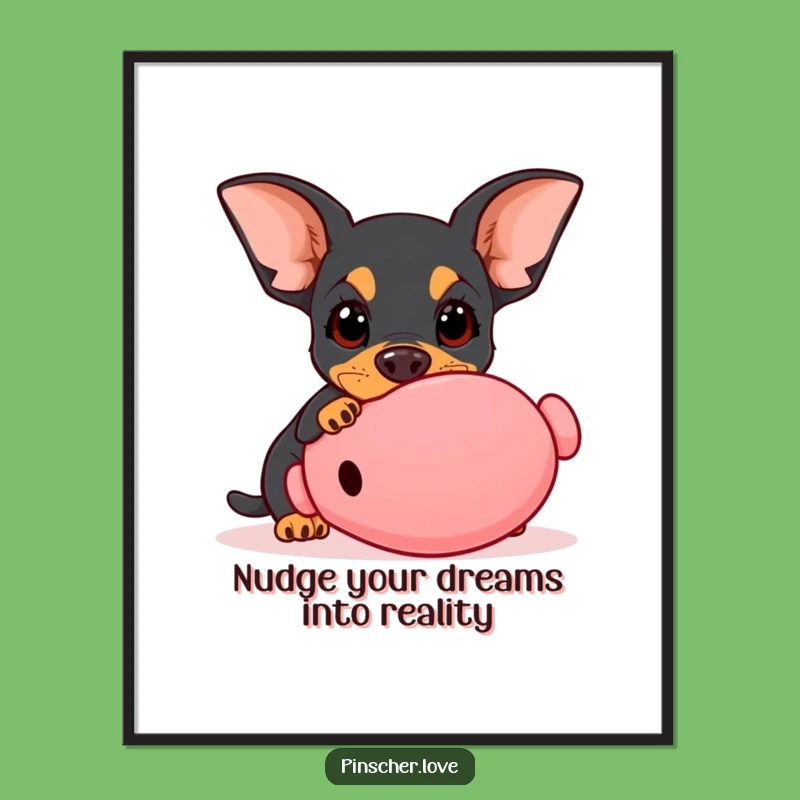 Free Printable Wall Art: Innocent Pinscher - Humorous Downloadable Decor for Playful Homes