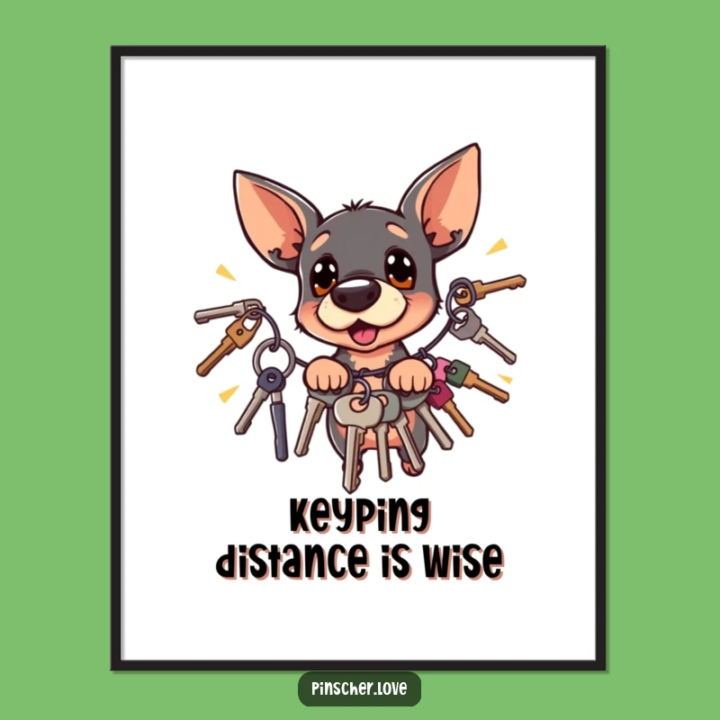 Funny Free Printable Wall Art: Pinscher Key Fear, Whimsical Art