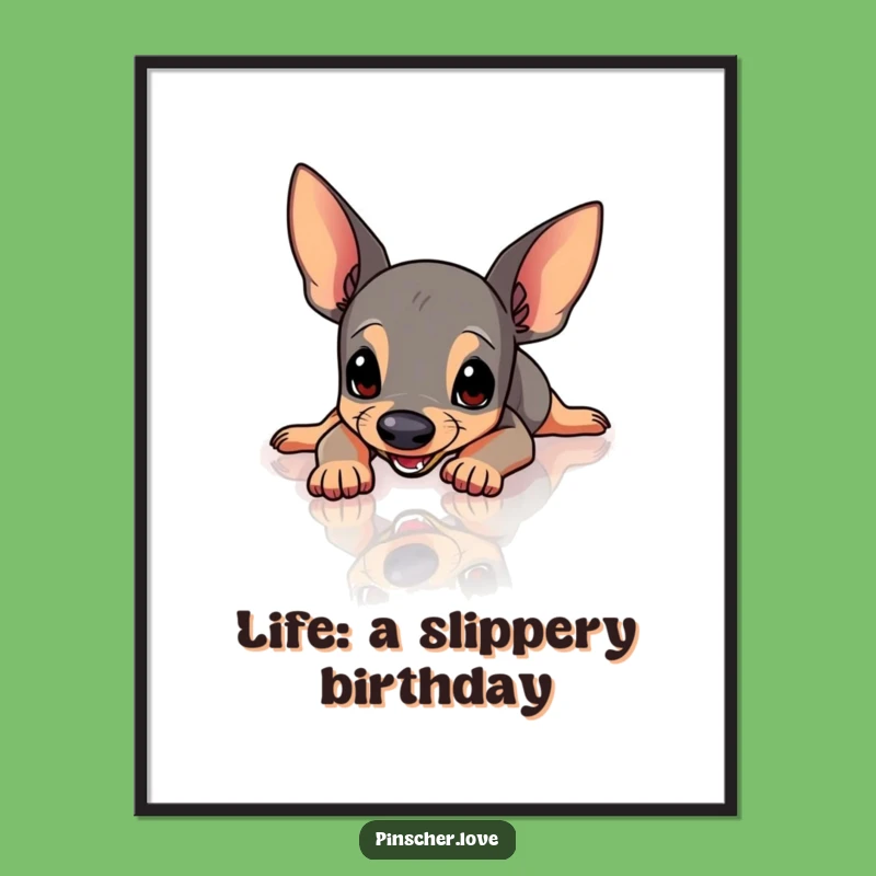 Funny Free Printable Wall Art: Slipping Pinscher, Downloadable Decor