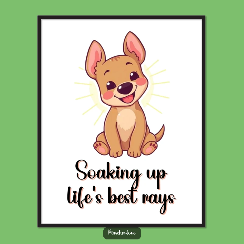 Free Printable Pinscher Wall Art: Happy Sunbeam Roll Downloadable Art