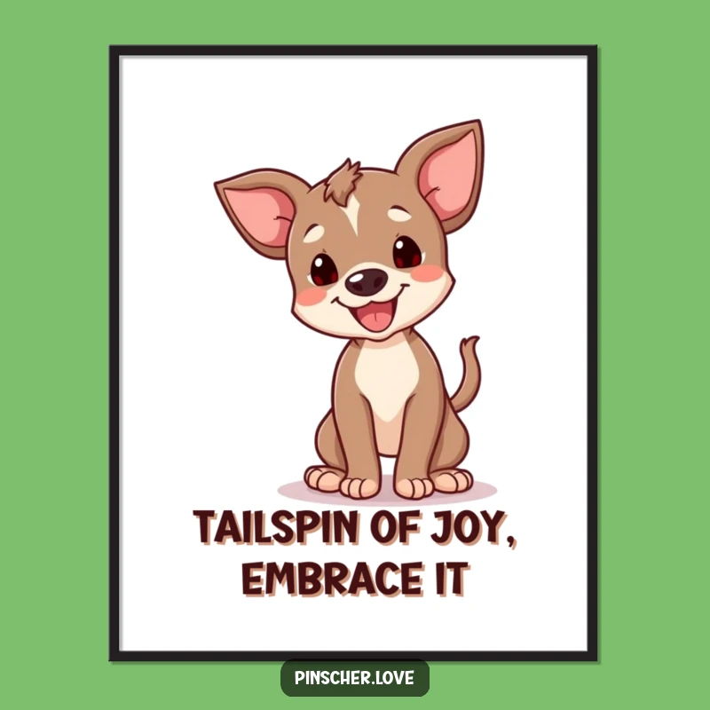 Funny Free Printable Wall Art: Happy Pinscher Spin - Playful Dog Decor Downloadable