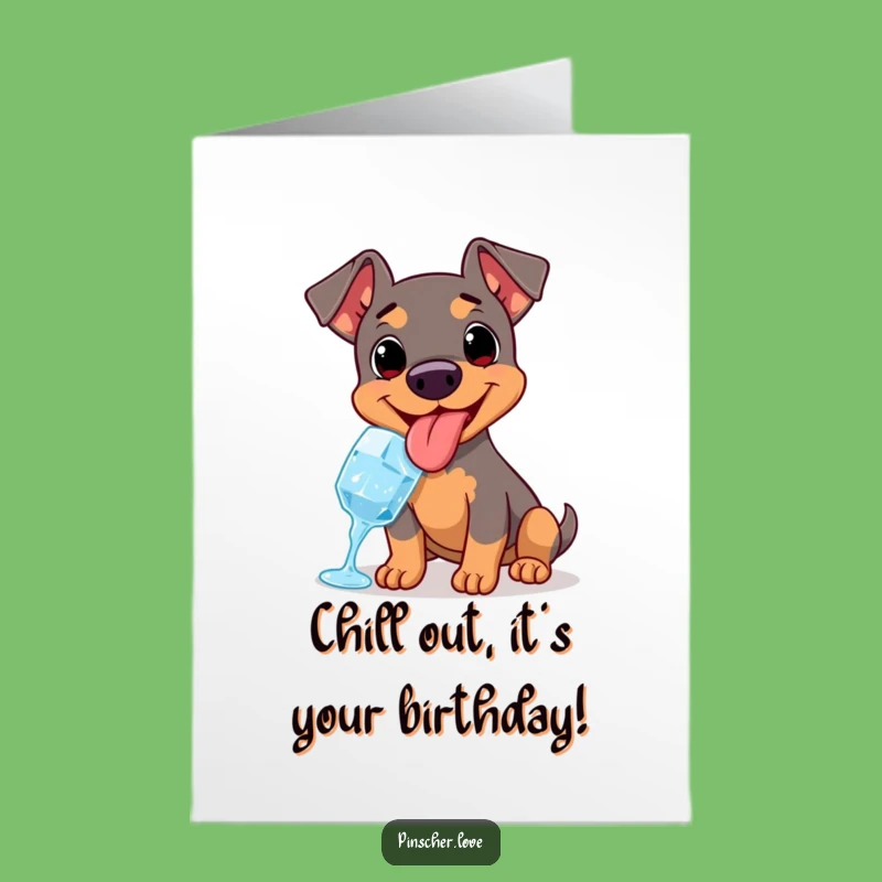 Funny Free Printable Birthday Card: Happy Pinscher, Ice Cube Joy, Downloadable Gift