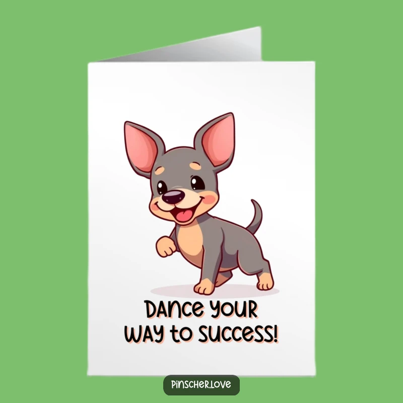 Free Printable Congrats Card: Happy Pinscher Dance! Hilarious Downloadable Greeting for Any Occasion