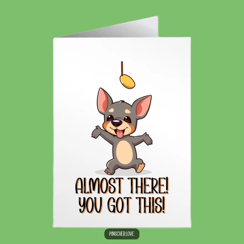 Free Printable Congrats Card: Pinscher Toy Mishap - Downloadable Humorous Gift