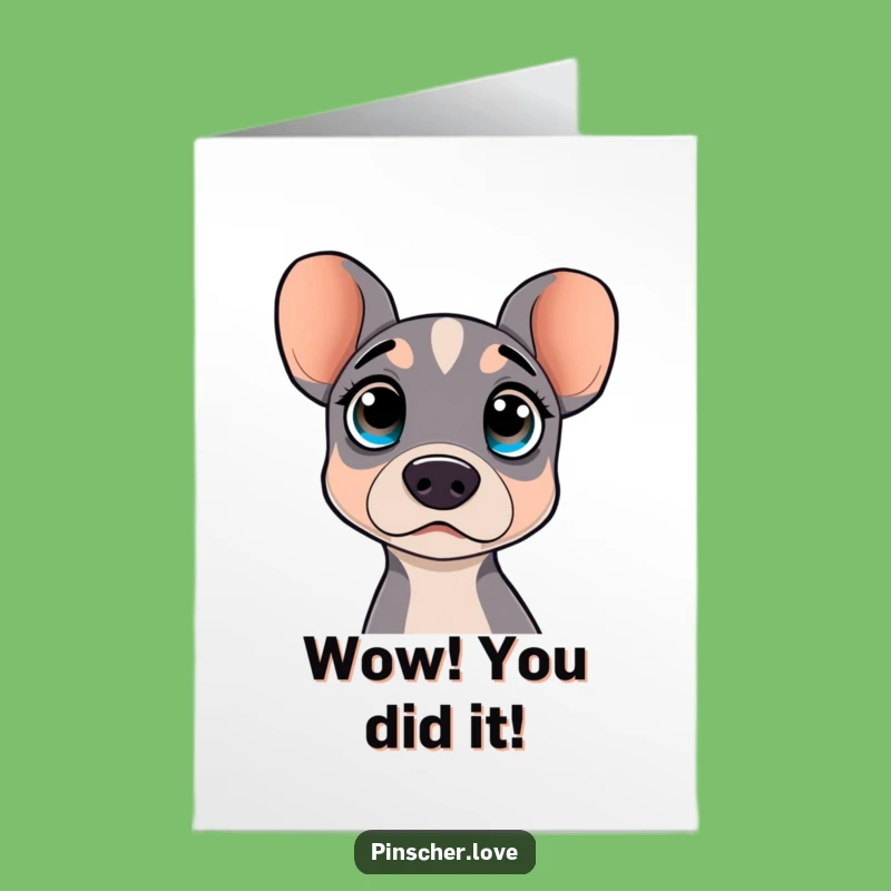 Free Printable Congratulations Card: Astonished Pinscher for a Witty Downloadable Celebration