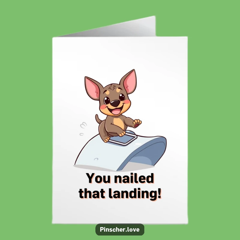 Free Printable Pinscher Congrats Card: Ramp Slide Downloadable for Triumphant Moments