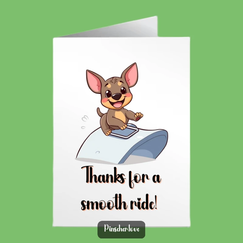 Free Printable Pinscher Thank You Card: Fun Ramp Slide Downloadable for Grateful Thanks