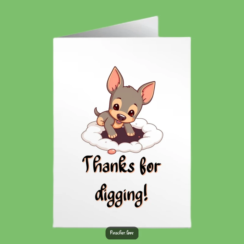 Free Printable Thank You Card: Pinscher Cloud Dig - Funny Gratitude Downloadable!
