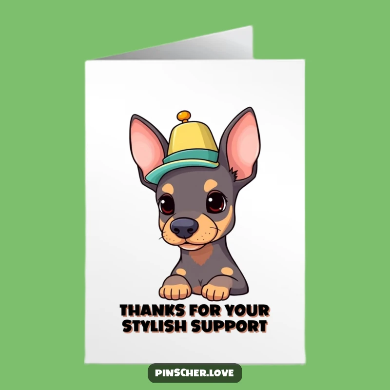 Free Printable Thank You Card: Pinscher Pride with a Hat!