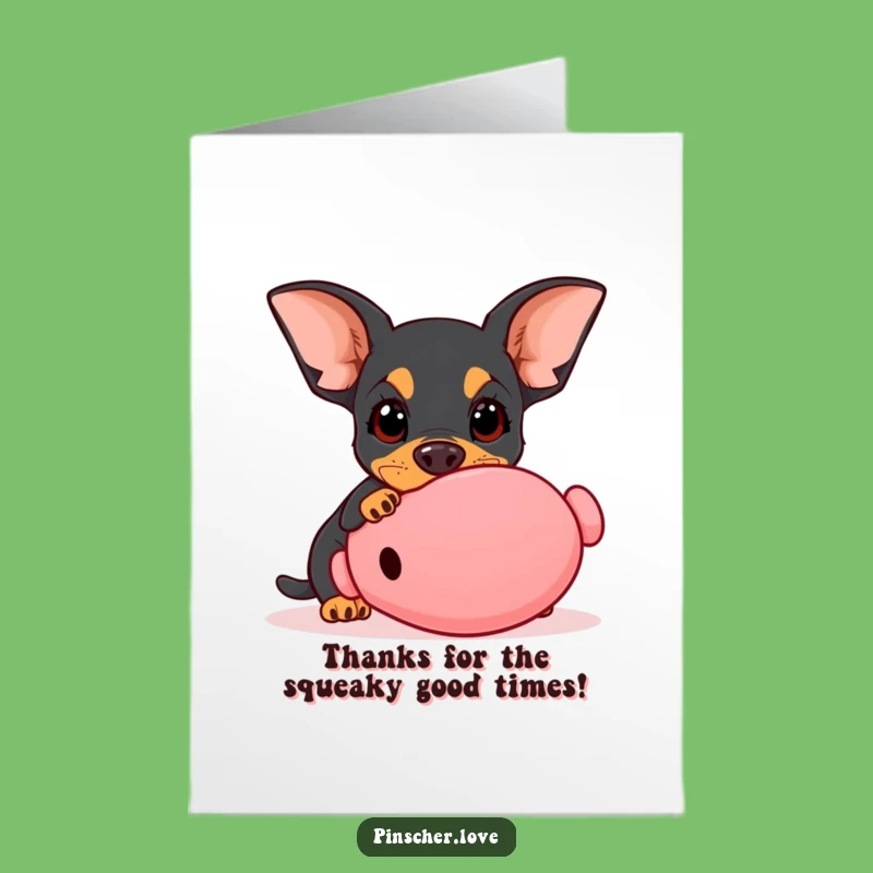 Free Printable Thank You Card: Sweet Pinscher - Funny Downloadable Gift for Gratitude