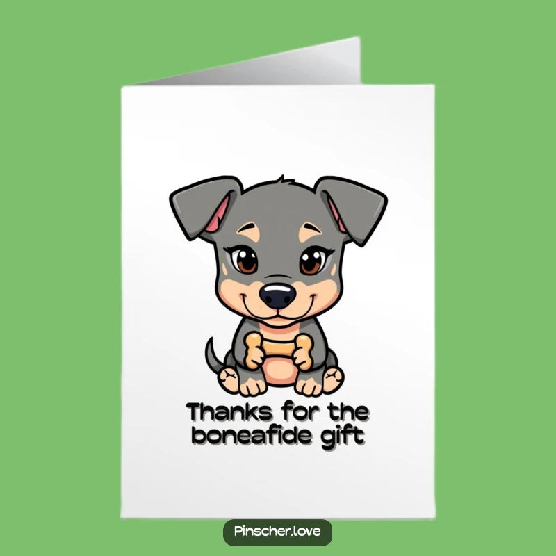 Free Printable Thank You Pinscher Card: Mischief Bone Dog Downloadable Gratitude