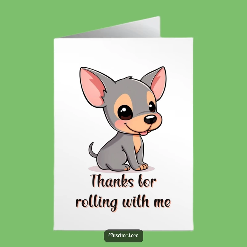 Free Printable Thank You Card: Adorable Pinscher Wiggle - Show Your Gratitude!