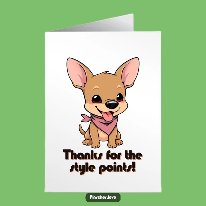 Free Printable Thank You Card: Wiggling Pinscher Says Thanks with Style