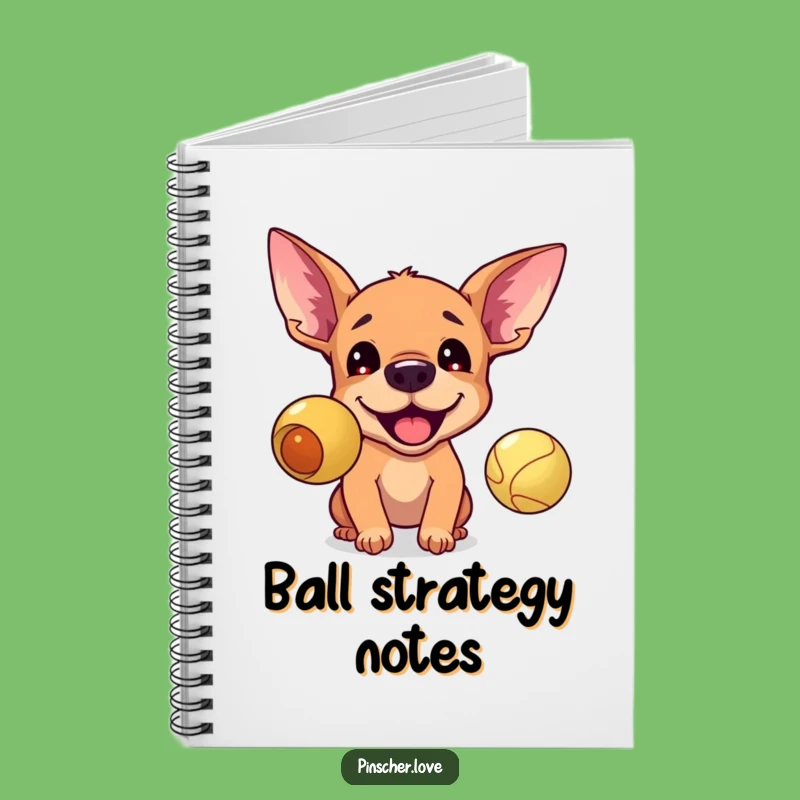 Funny Pinscher Ball Chase Notebook - Jot Down Ideas with Doggy Enthusiasm