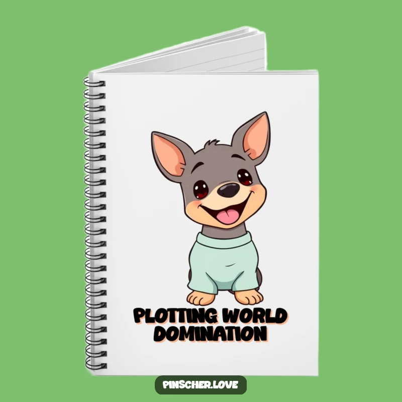 Funny Pinscher Head Tilt Notebook: Cute Dog Journal for Notes with a Happy Panting Pup