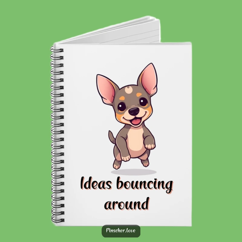 Funny Pinscher Notebook: Perky Ears Dog Bouncing - Journal Gift