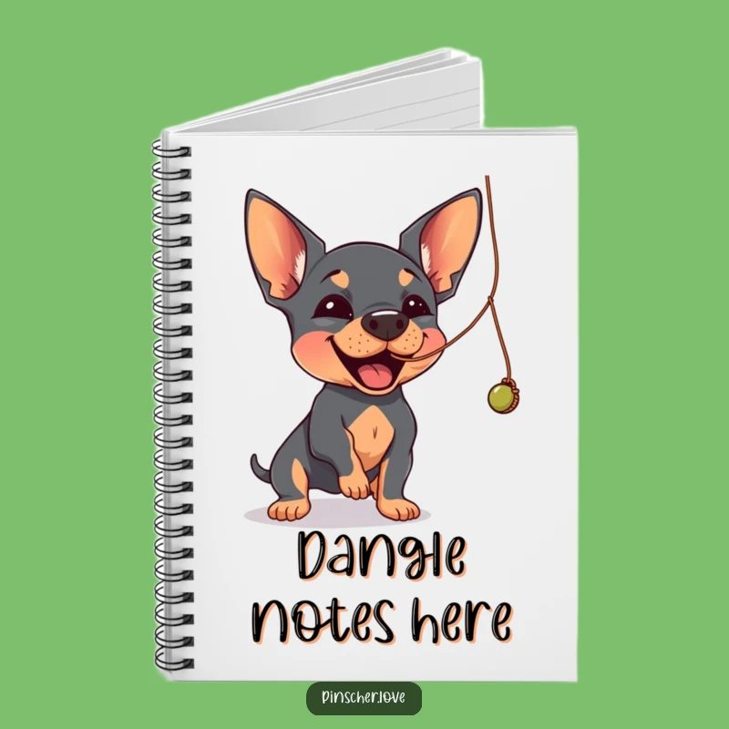 Funny Pinscher Notebook: String Batting Fun, Dog Lover Journal