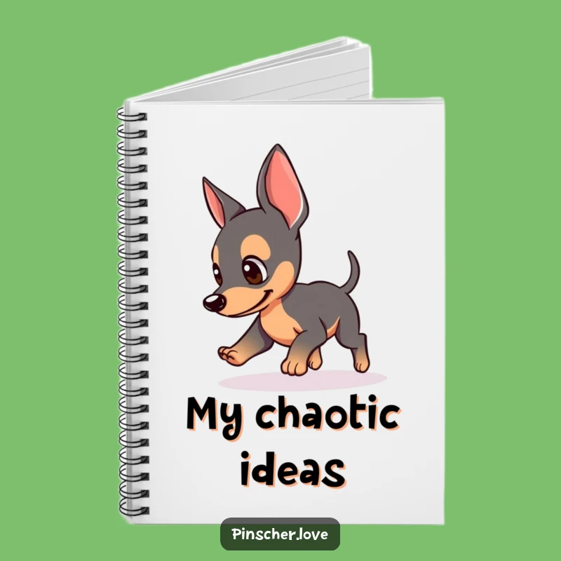 Funny Pinscher Tail Chase Notebook: Jot Down Ideas with a Spin