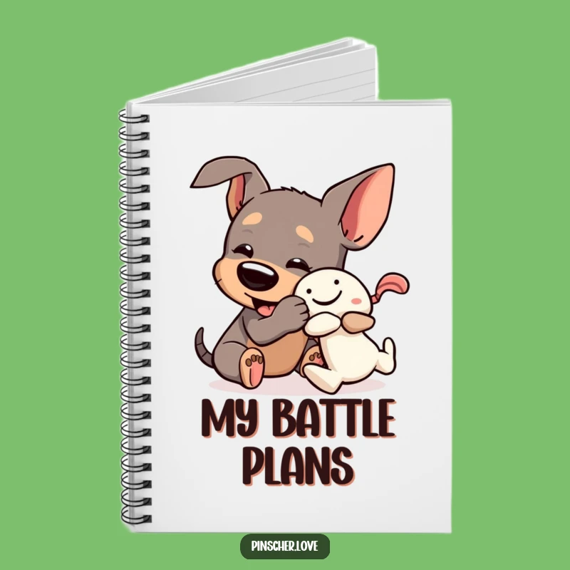 Funny Pinscher Toy Wrestle Notebook: Playful Dog Journal for Notes and Ideas