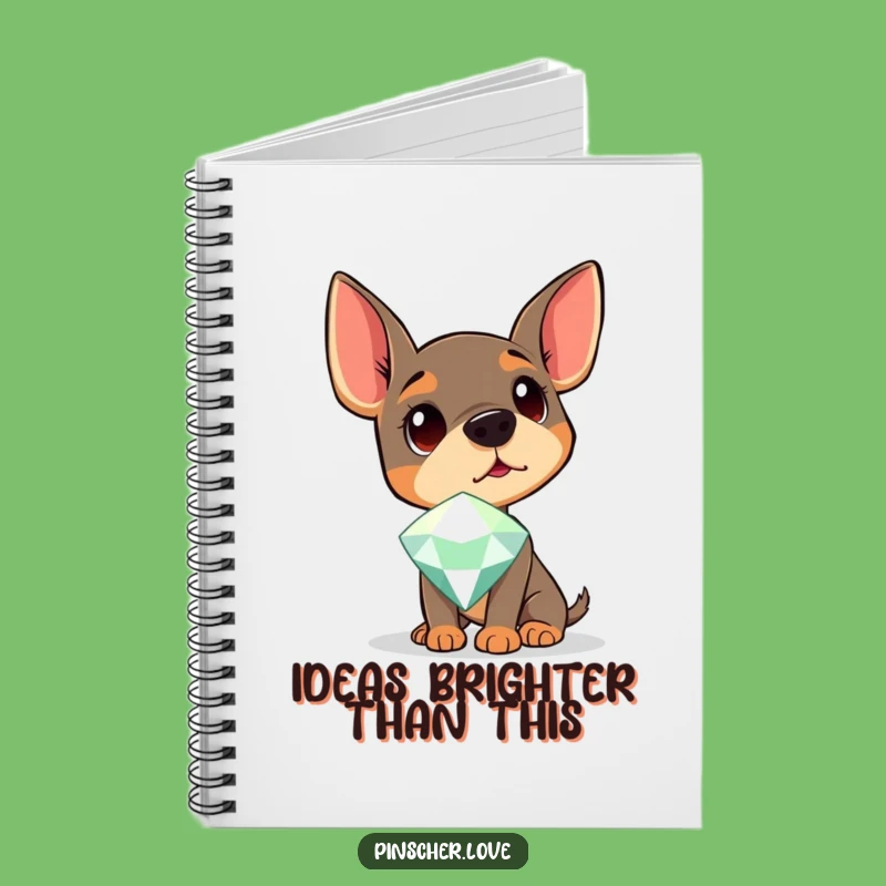 Funny Curious Pinscher Notebook - Dog Journal for Gem Lovers and Dreamers