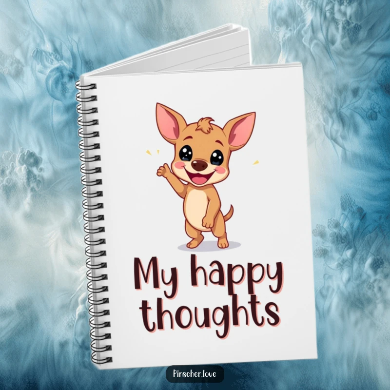 Funny Pinscher Notebook: A dog does a happy wiggle dance, perfect for jotting down joyful thoughts and ideas.