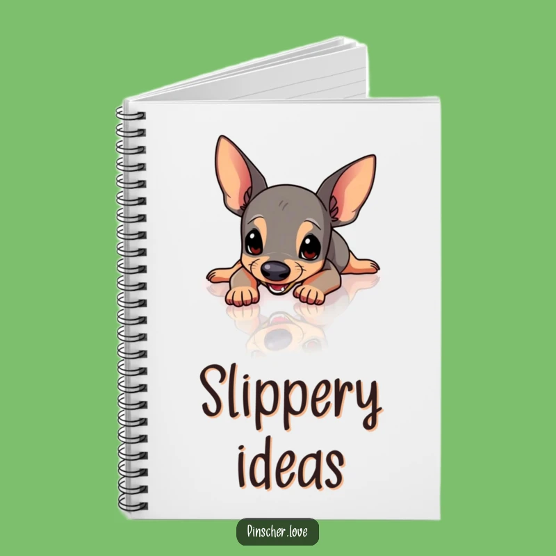 Funny Pinscher Slipping Notebook - Jot Down Your Mishaps & Ideas
