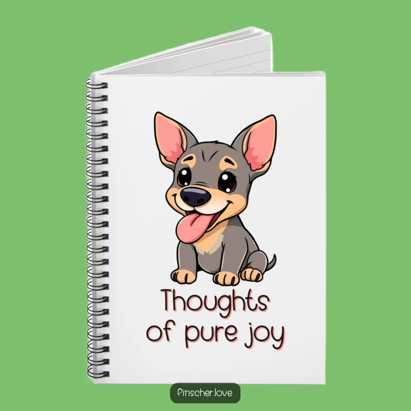 Funny Pinscher Notebook - Jot Down Ideas Happy Panting Dog, Fun Gift