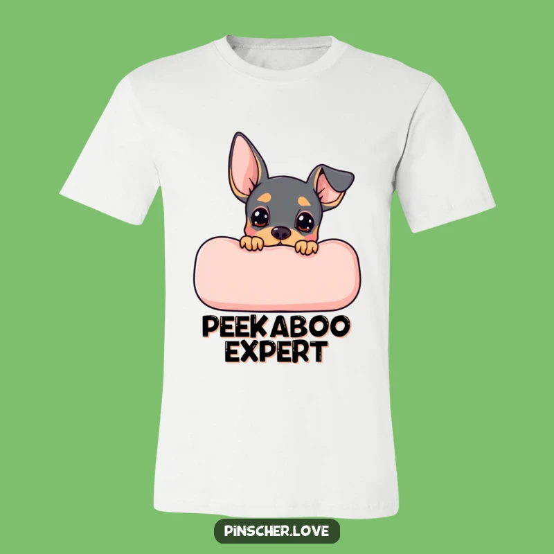 Funny Pinscher Peek T-Shirt - Cozy Dog Tee, Perfect Humorous Gift!