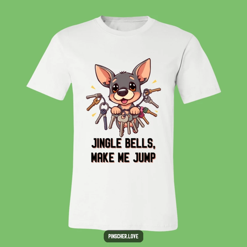 Funny Surprised Pinscher Keys Tee: Hilarious Dog Reaction Shirt, Gift