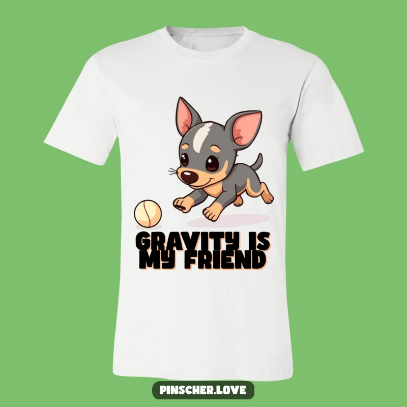 Funny Pinscher T-Shirt: Playful Tripping Dog - Gag Gift for Dog Lovers