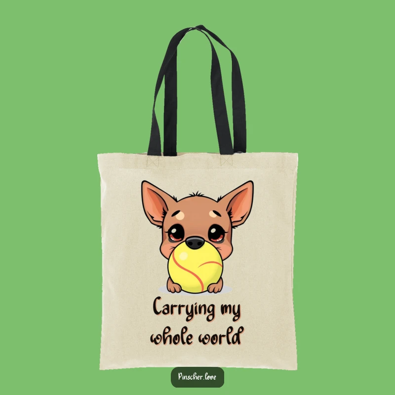 Funny Pinscher's Giant Tennis Ball Tote Bag: Carry Your Laughs Everywhere!