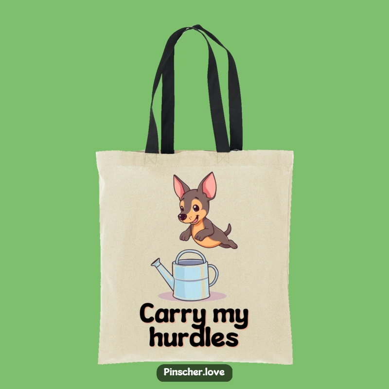 Funny Pinscher Leaping Tote Bag: Chic & Hilarious Dog Accessory Gift
