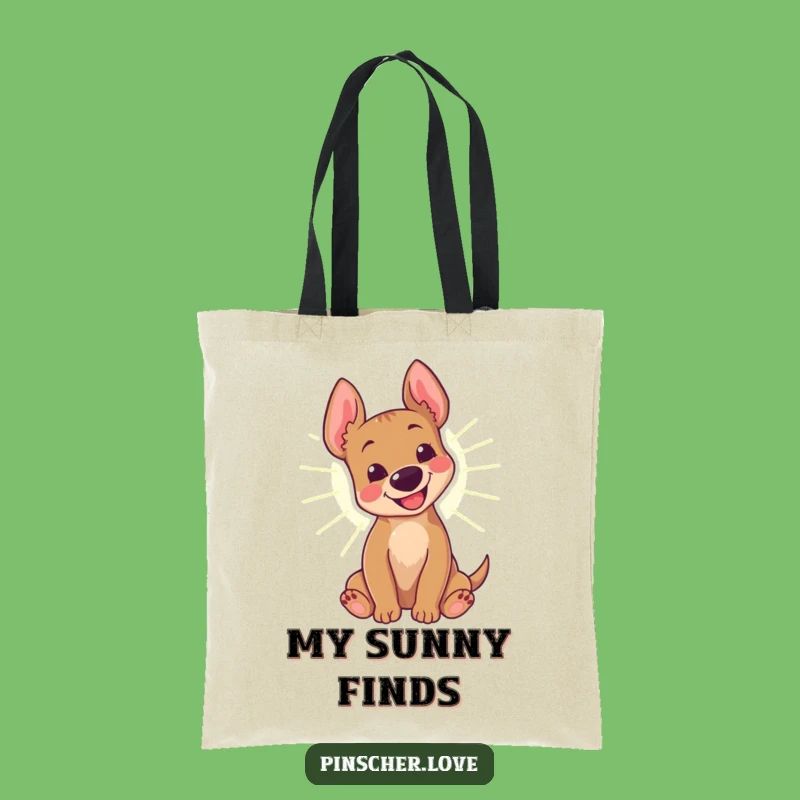 Funny Pinscher Sunbeam Tote Bag: Cheerful & Humorous Dog Accessory